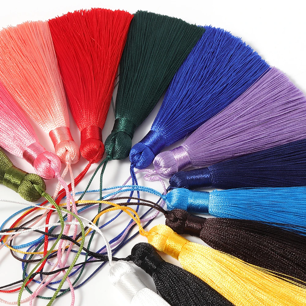 10pcs Polyester Tassel Earrings Silk Brush Pendant Earring Charm Satin 8cm Tassel DIY Sewing Curtains Jewelry Making Findings