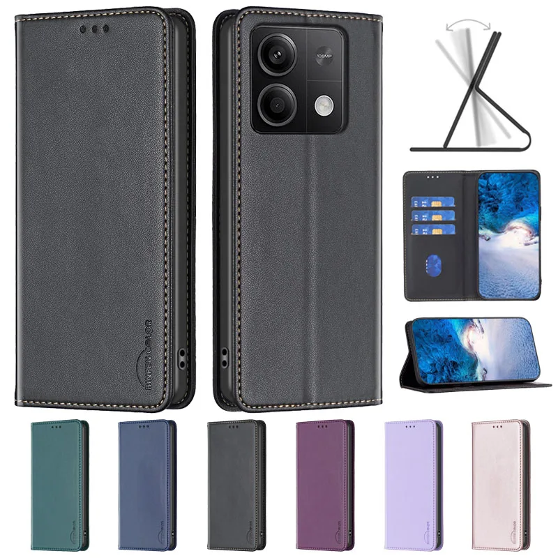 For Xiaomi Redmi Note 13 5G Case Magnetic Flip Phone Case on For Fundas Xiomi Redmi Note 13 Pro 13Pro Plus Leather Cover Coque