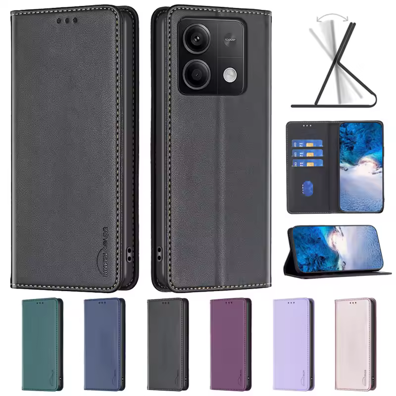 Чехол-книжка с магнитной застежкой для Xiaomi Redmi Note 13 5G, а также кожаный чехол для Xiaomi Redmi Note 13 Pro 13 Pro Plus.