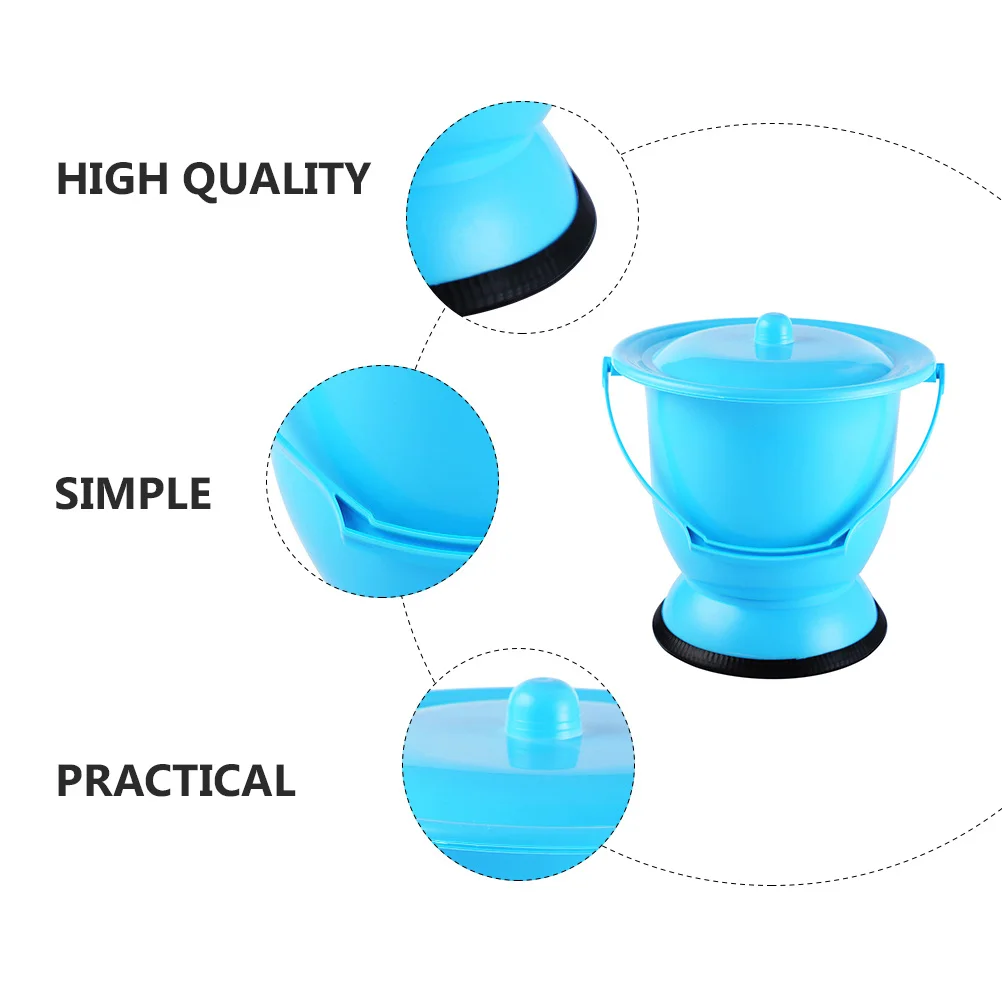1Pcs Plastic Spittoon Durable Urine Pot Sealed Lid Portable Adult Potty Travel Household Bedpan Night Urinal Pail Pot