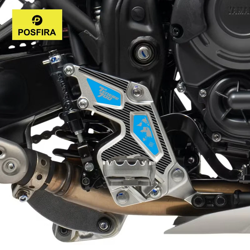 

POSFIRA Motorcycle Footrest Panel Sticker Vinyl Decals for Yamaha Tenere 700 Tenere700 World Raid 2019-2025 2026 Accessories