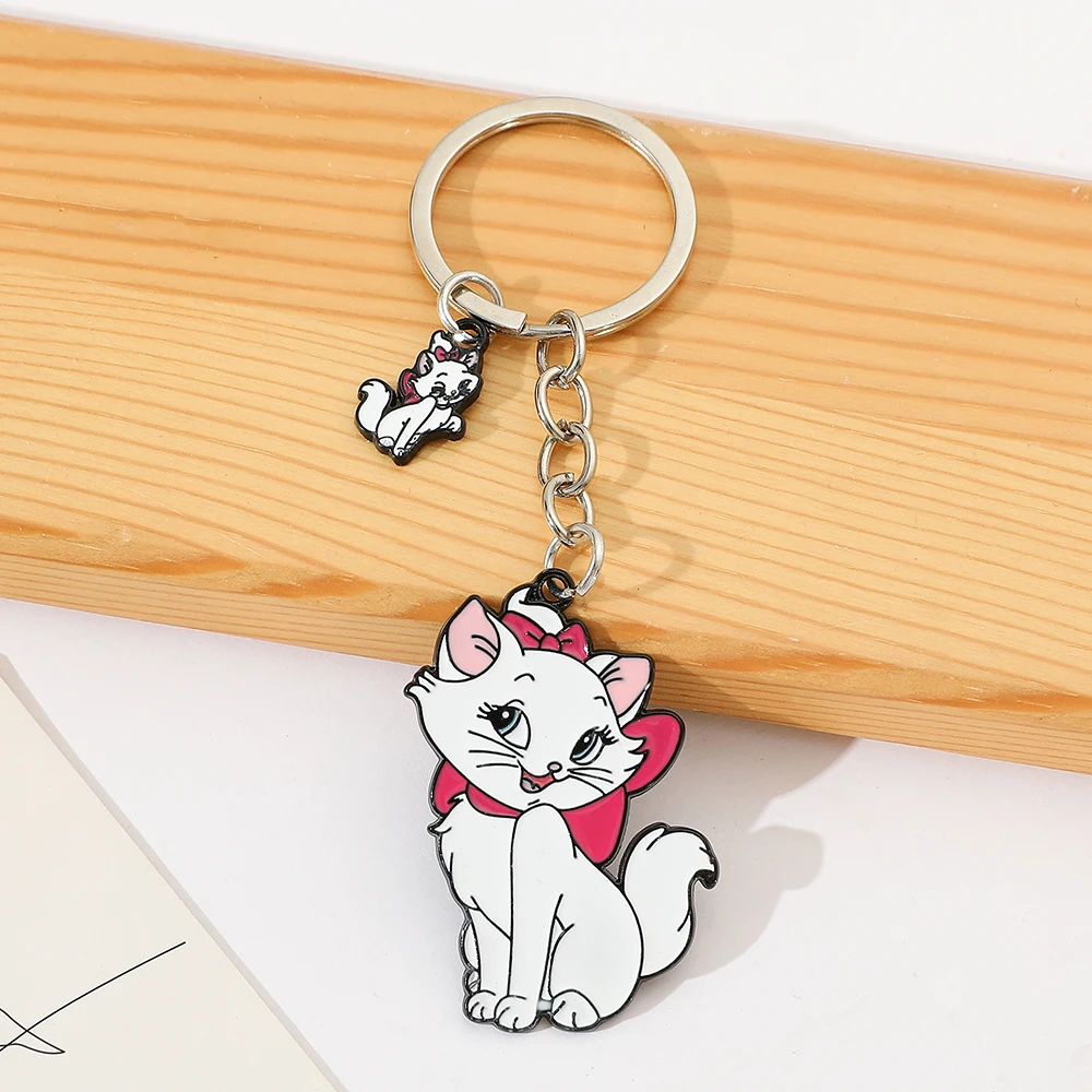 Marie Katze Schlüsselanhänger, Niedliche Anime-Figur, Kawaii Schulranzen-Anhänger, Spielzeug-Geschenk für Freunde – Detail 2