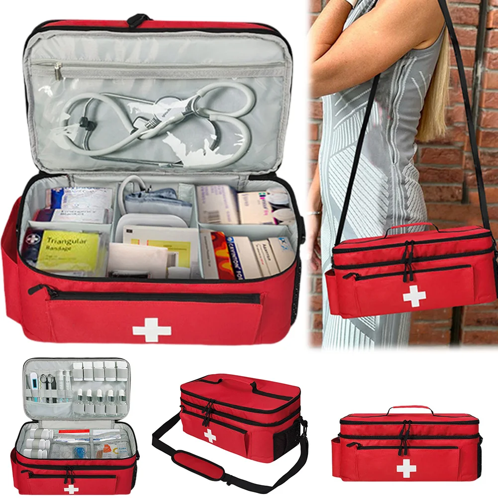 

Travel Medicine Bag with Lockable Zippers Travel Emergency Kit Empty Medication Organizer Medication Travel Case for Home Travel