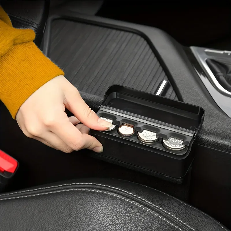 

Car coin storage box - Suitable for home and car use - Money box - Universal for most car models to store and retrieve coins