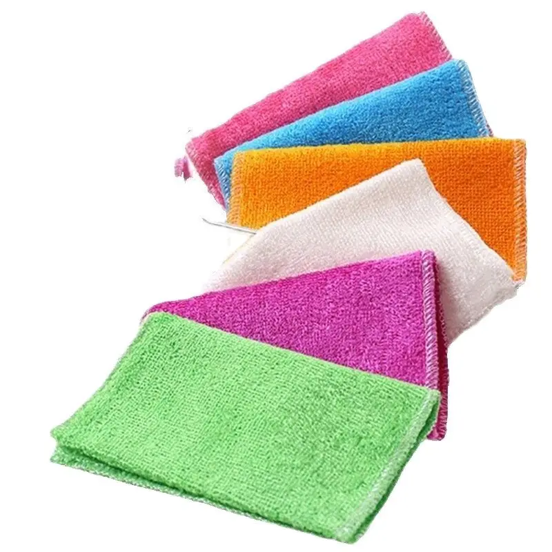 Kitchen Anti-grease Dishcloth Wiping Rag Bamboo Fiber Towel Cleaning Cloth Household Washing Disrag Kitchen Cleaning Towel Wiper