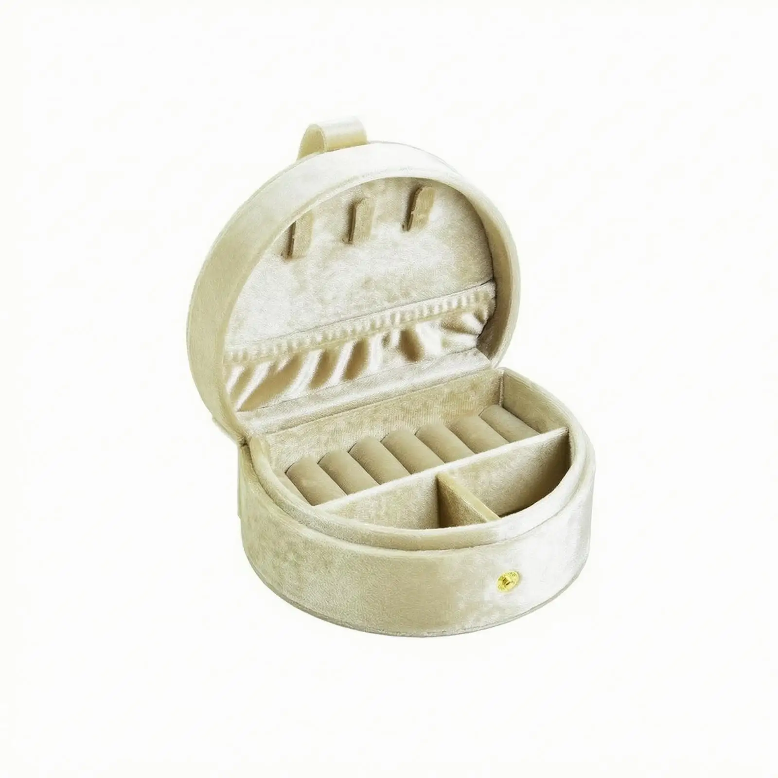 Portable Jewelry Box with Dividers | Soft Lined Interior, Velvet Jewelry Box with Snap Closure, Compact Travel Design