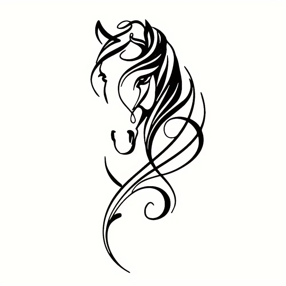 One Piece Abstract Horse Pattern Wall Art - Metal Sign, Vintage Aesthetic Wall Decoration, Hanging Ornament for Stylish Décor