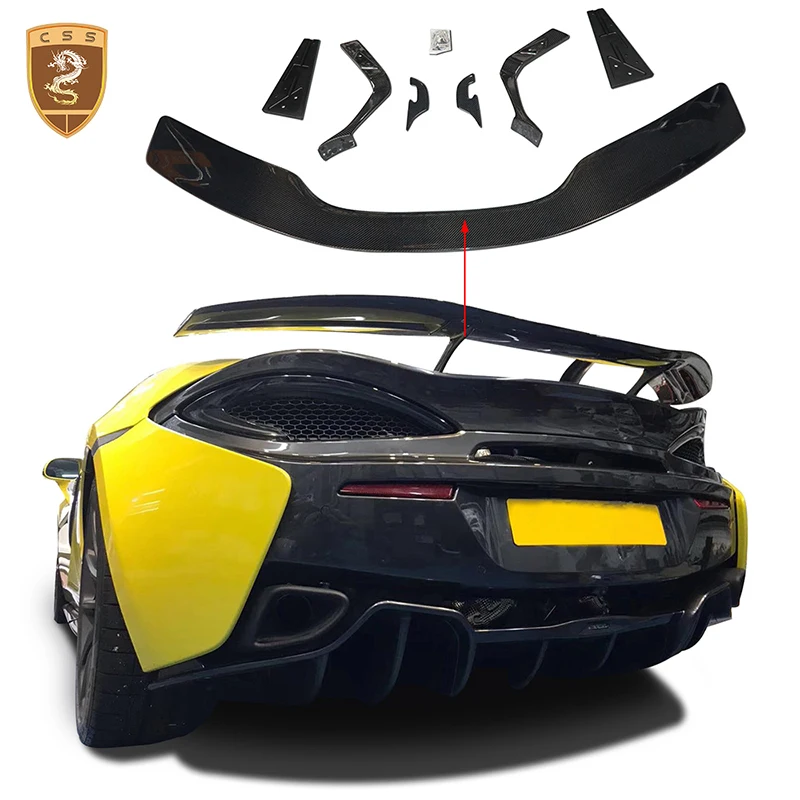 Dry Carbon Fiber Rear Wing Trunk Lip Spoiler For McLaren 540 570s 570 GT N Style 2016 2017 2018 2019 2020 2021 Car Wing Spolier