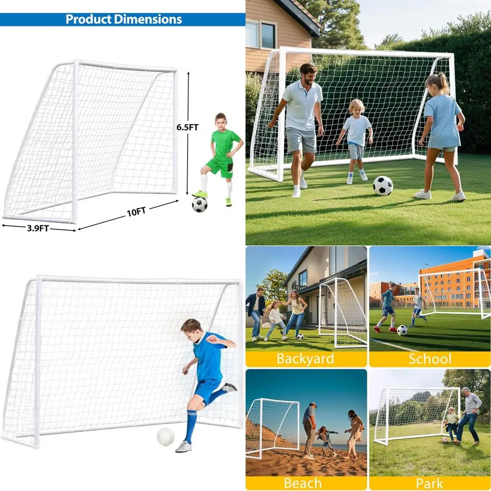 

Portable Soccer Goals for Kids and Adults: Ideal for Home Practice and Backyard Training (12x6, 10x6.5, 8x5 Sizes)