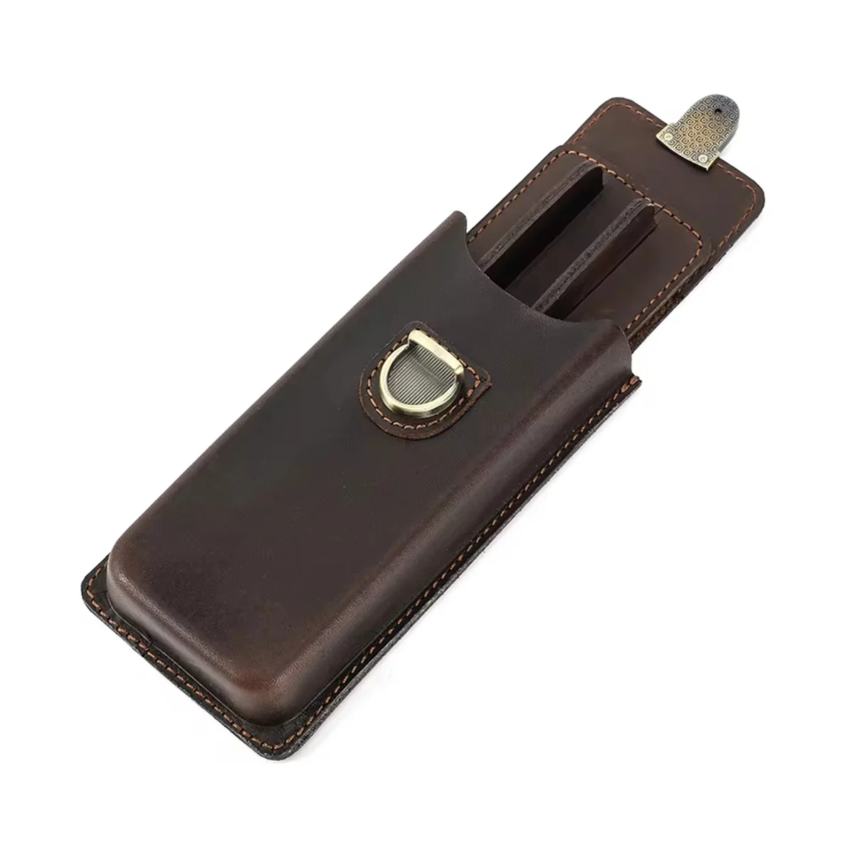 

ADP-Handmade Genuine-Leather Fountain Pen Case Fountain Pencil Organizer Office School Stationery Supplies 3 Slots