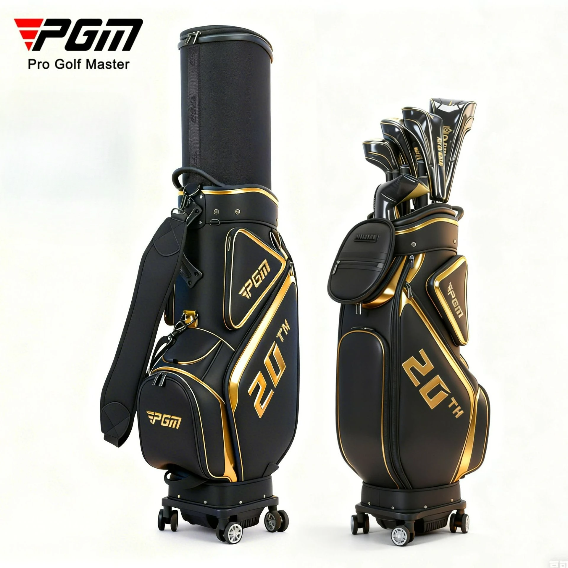 PGM Golf bag Men's and Women's Hard-Shell Telescopic Cap Golf Bag Omni-directional four-wheel push suitcase for air transport