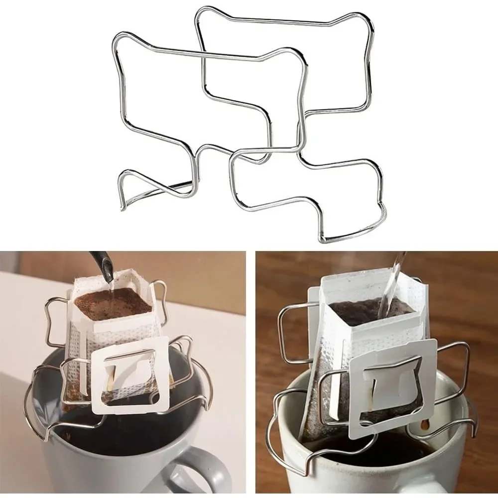Coffee Bag Holder 304 Stainless Steel Easy Clean Reusable Coffee Filter Paper Holder for Coffee Cup Filter Paper Storage