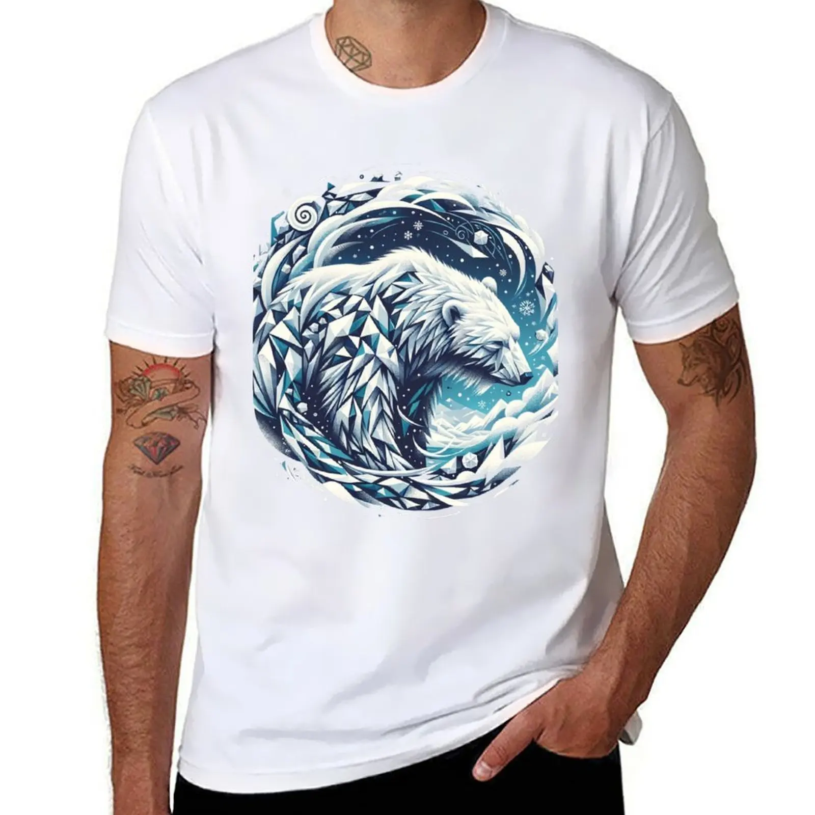 

Geo Polar Bear - Winters Rest T-Shirt cotton t shirts high quality t shirts for man graphic tees T-Shirt