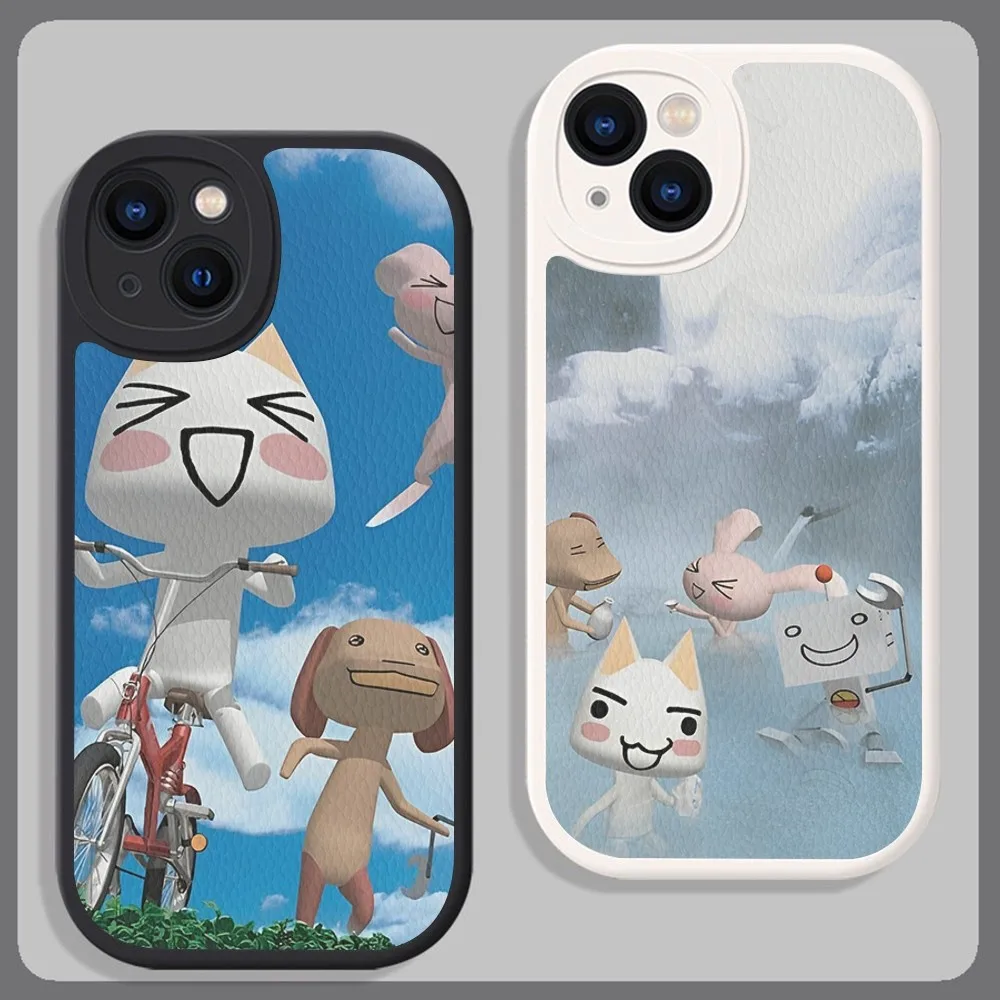 Inoue toro CUTE Cat Phone Case Hard Leather For iPhone 14 13 12 Mini 11 14 Pro Max Xs X Xr 7 8 Plus Fundas