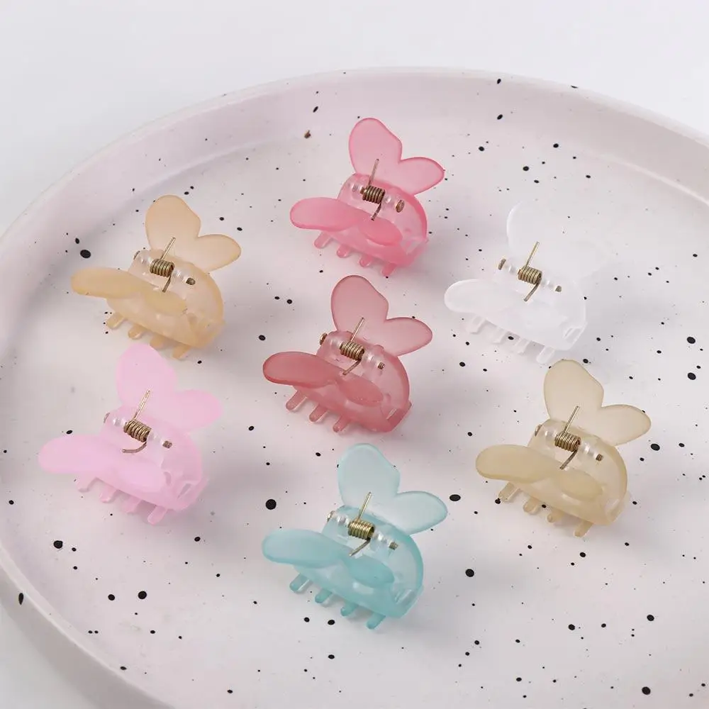 Frosted Butterfly Hair Claw Cute Jelly Color Headwear Mini Shark Clip Ponytail Clip Headdress Butterfly Hair Clip Children