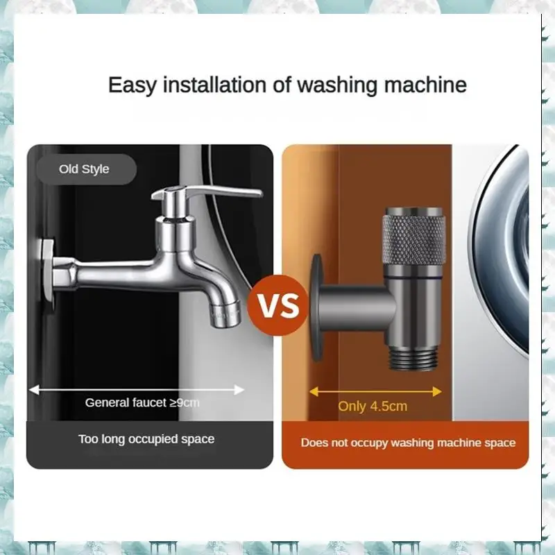 

Caci Brass One In Three Out Three Way Control Washing Machine Chrome/Gray Faucet Three Way Triangle Valve G1/3Mini