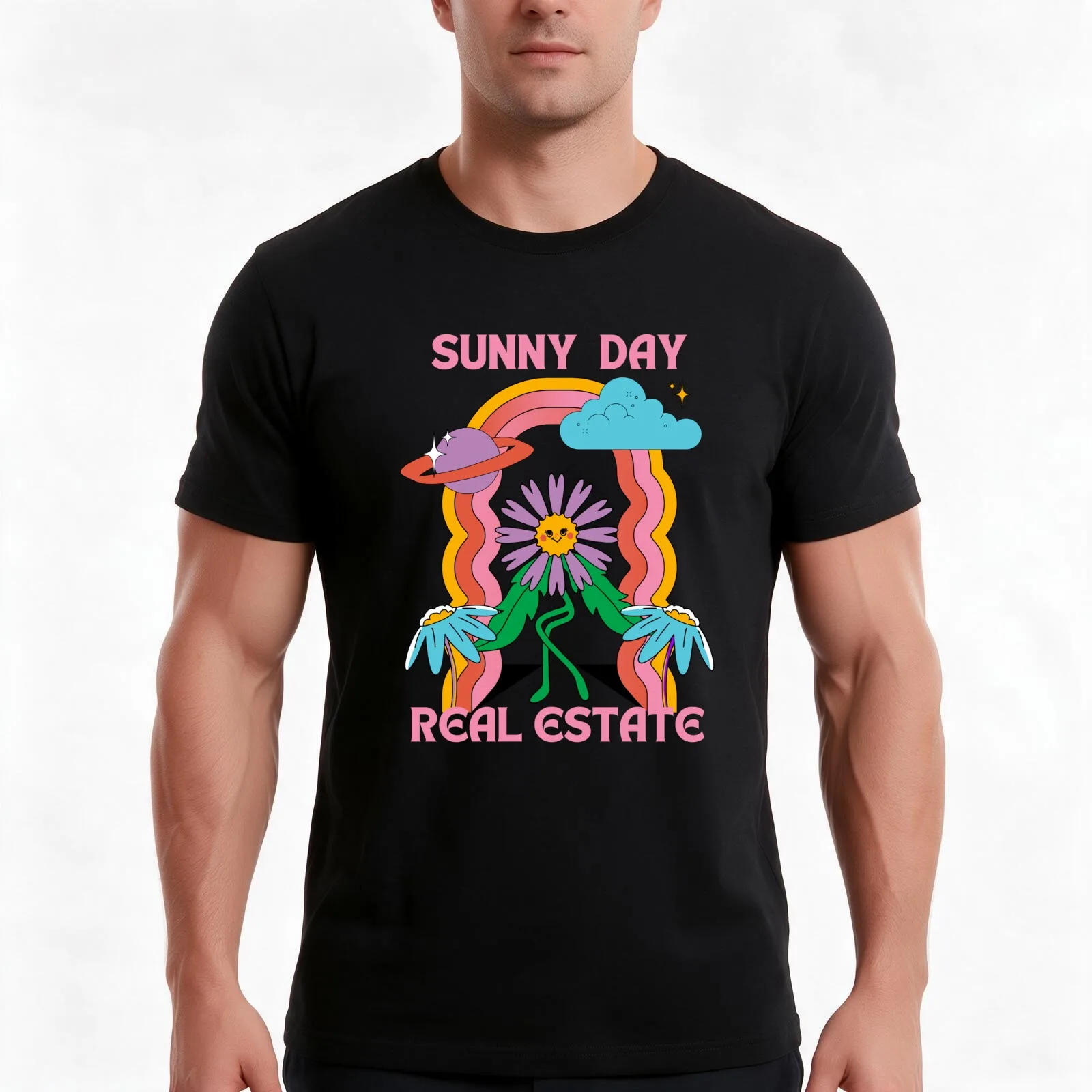 Sunny day real estate T-Shirt, Summer Casual Cotton Tee, Oversized Streetwear Tops, Vintage Graphic Print, Unisex Men Women