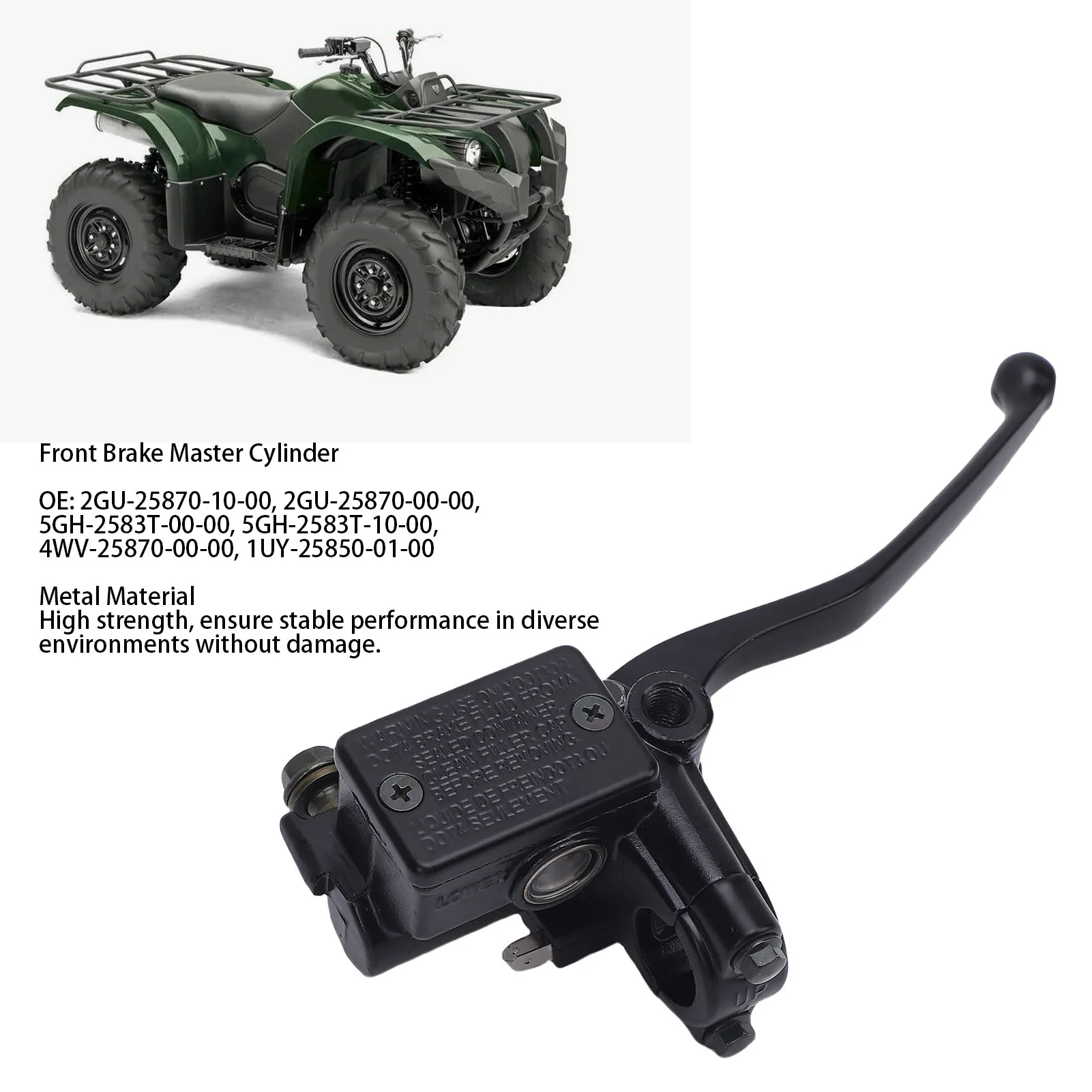

Front Brake Master Cylinder Handle Metal Front Brake Master Cylinder 2GU-25870-00-00 for Big Bear 350 YFM350 400 YFM400