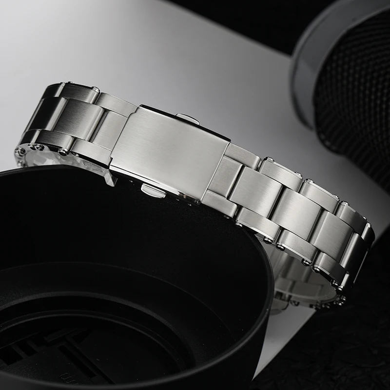 Custom Luxury NH34 นาฬิกาข้อมือสแตนเลส GMT นาฬิกายี่ห้อ Sapphire Glass นาฬิกาผู้ชาย reloj hombre