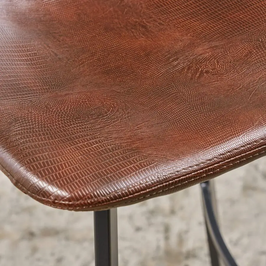 Sgabelli da bar Dax, set da 2 pezzi, pelle di serpente marrone