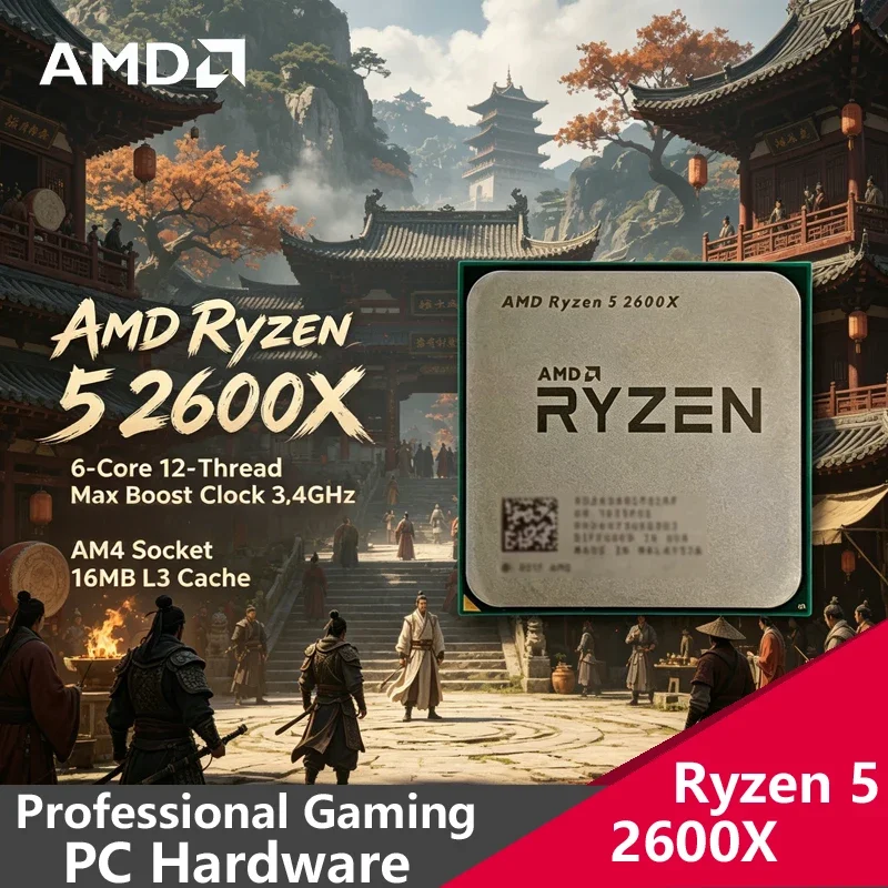 

AMD Ryzen 5 2600X AM4 Gaming CPU, 6C12T, 3.6GHz Boost, 95W, Unlocked Tray OEM Chip, No Original Box, Perfect for DIY PC Assembly