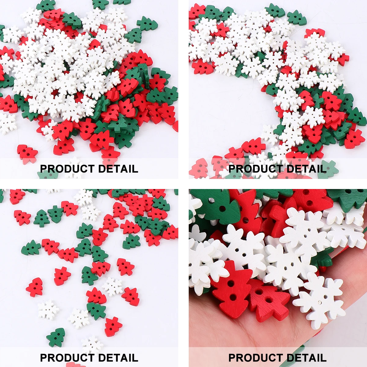 

150Pcs Christmas Wooden Buttons Assorted Tree Pattern DIY Craft Sewing Buttons for Knitting Scrapbook Projects