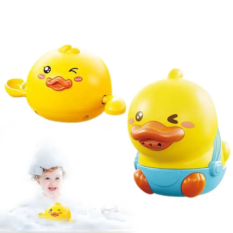 Bath Fountain Toy Yellow Duck Bath Toys Cute Wind Up Water Toys Tub Toys Fun Bath Time Shower Toys For Birthday Aged 3 Boys