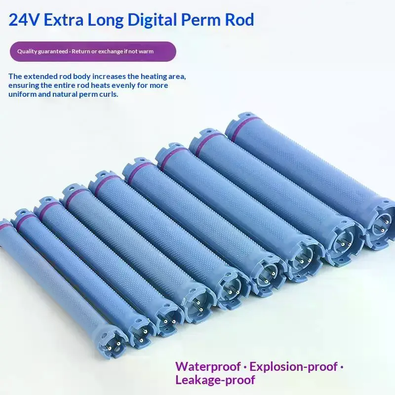 140mm 24V Digital Hair Hot Perm Rods Electric Heated Curlers Bars Rollers Wavy Hair Salon Barber Curling Spiral Styling Tools