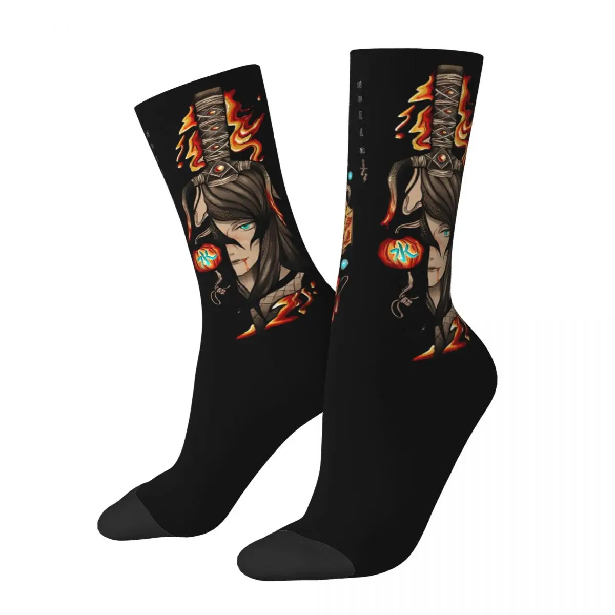 3D printing cosy Unisex Socks,Cycling Anime Rengoku Kyoujurou DEMON SLAYER Interesting Four Seasons Sock