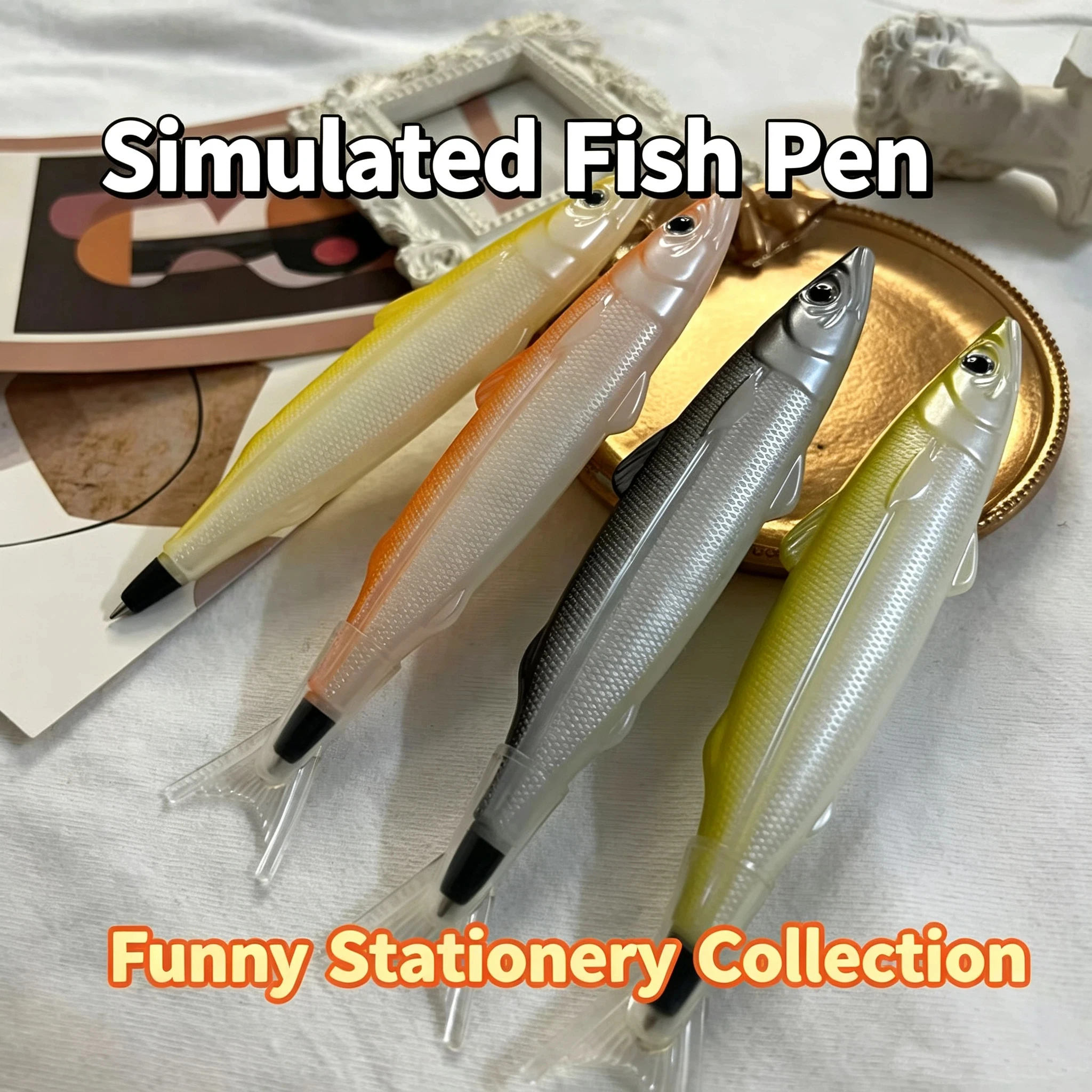 Creative 0.5mm Ballpoint Pen Salted Fish Shaped Interesting Student Stationery, Black Ink, Used for Classroom Touch and Writing