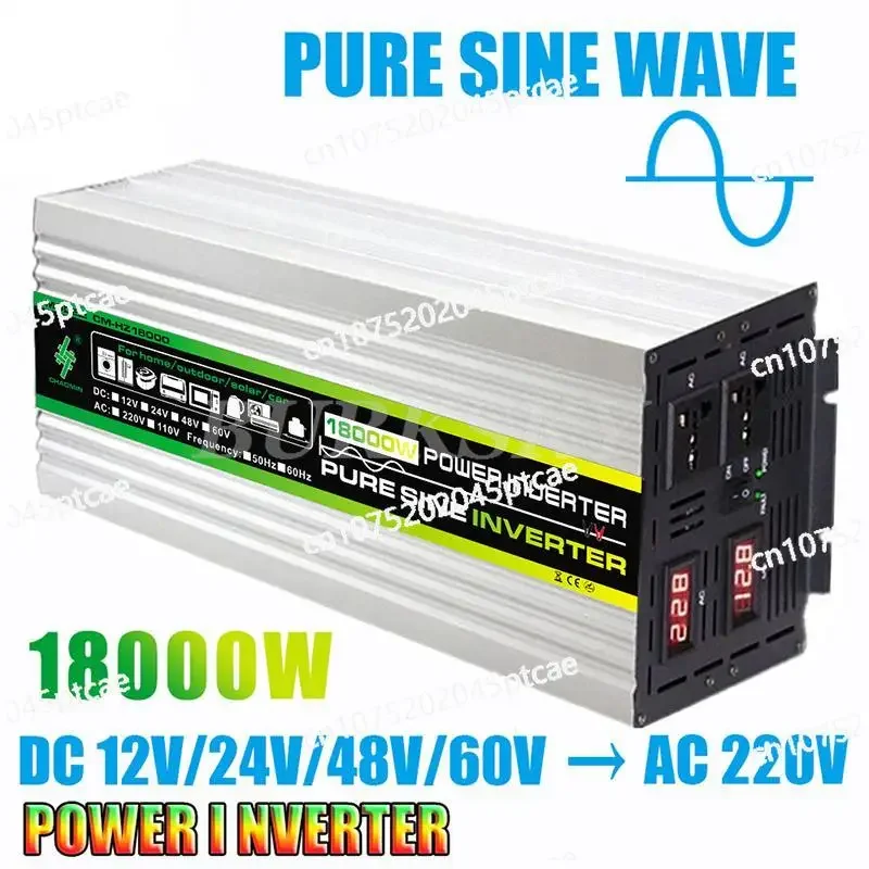 Frequency Converter Pure Sine Wave Power Inverter 18000W DC12V 24V 8V To AC 220V 50hz 60hz Solar Car Inverter Transformer