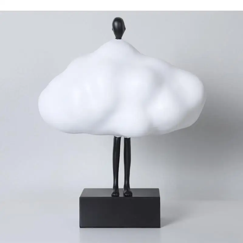 

Creative White Resin Clouds Figure Statue Art Doll Desktop Ornament Living Room Decoration Abstract Crafts Home Decor Modern