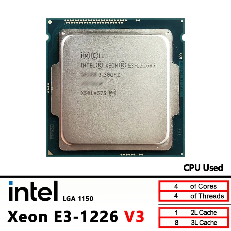 

Intel Xeon E3 1226V3 E3-1226 V3 Used CPU processor 3.3 GHz L2=1M L3=8M 84W LGA 1150