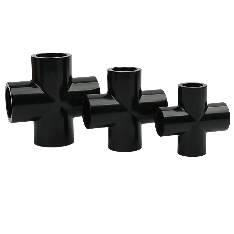 1 ~ 3 قطعة I.D 20/25/32 مللي متر الأسود أنبوب PVC الصليب 4-Way حوض السمك خزان الأسماك انبوب ماء موصل حديقة الري الصرف محول #5