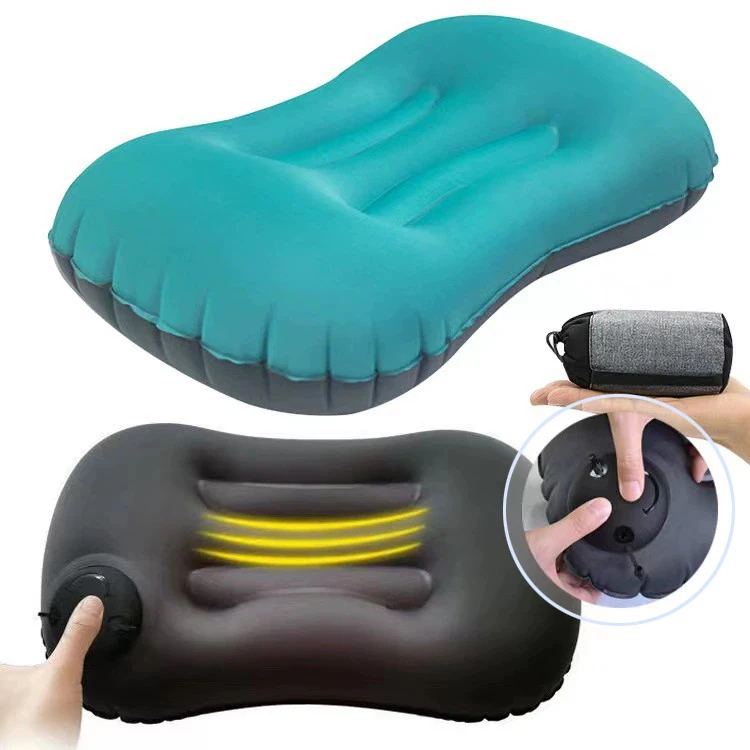 Portable Inflatable Pillow for Travel & Office Lightweight Ergonomic Neck Pillow Comfortable TPU Lumbar Cushion for Outdoor
