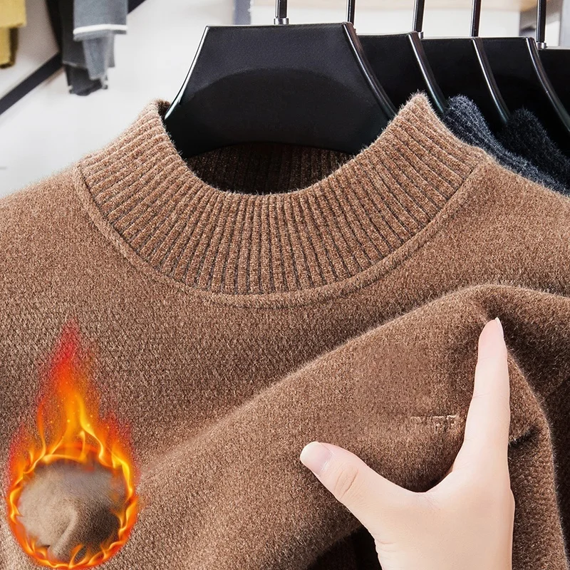 

Hot Selling Luxury Quality Men's Knitted Sweaters New Arrivals Plush Thick Letters Spiked Pullovers Winter Versatile Menswear