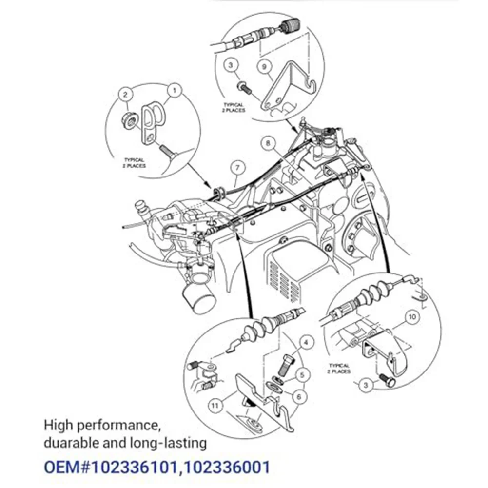1PCS/Set Throttle Cable Set 102336101 102336001 Replacement Premium Governor & Accelerator Cable Kit For DS 2004-Up Tool Parts