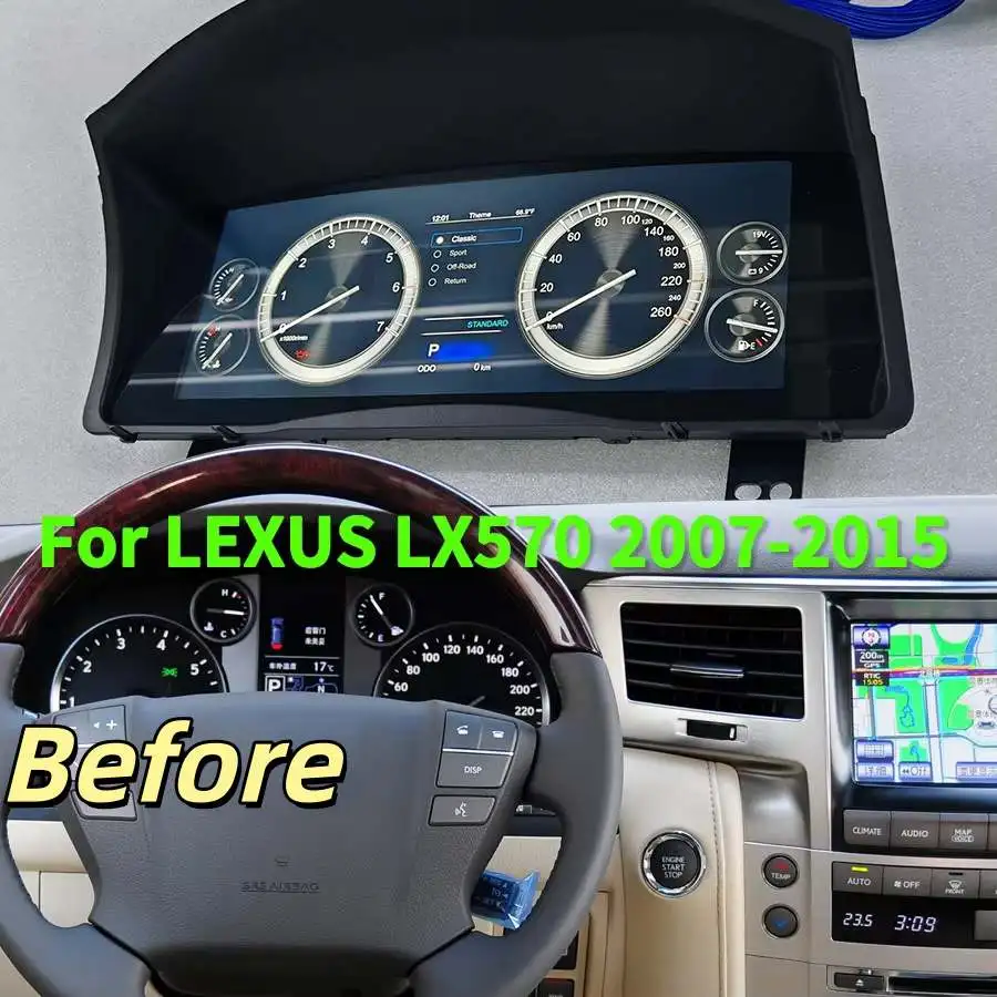 For Lexus LX570 2007-2015 Digital Cluster Instrument Speedometer LCD Dashboard Virtual Cockpit Tachometer Dash Panel New Upgrade