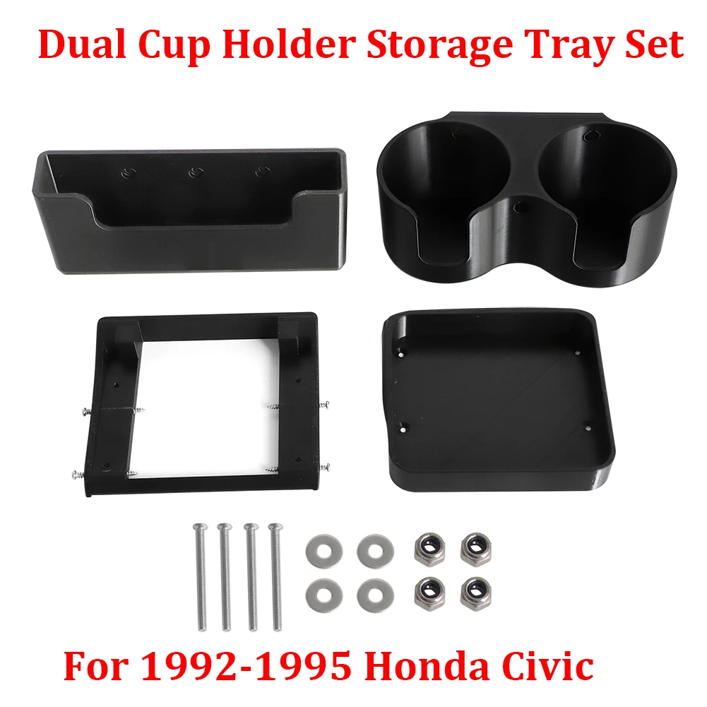 

For Honda Civic EG Upgrade Dual Cup Holder w/ Storage Tray & Side Holder 1992 1993 1994 1995