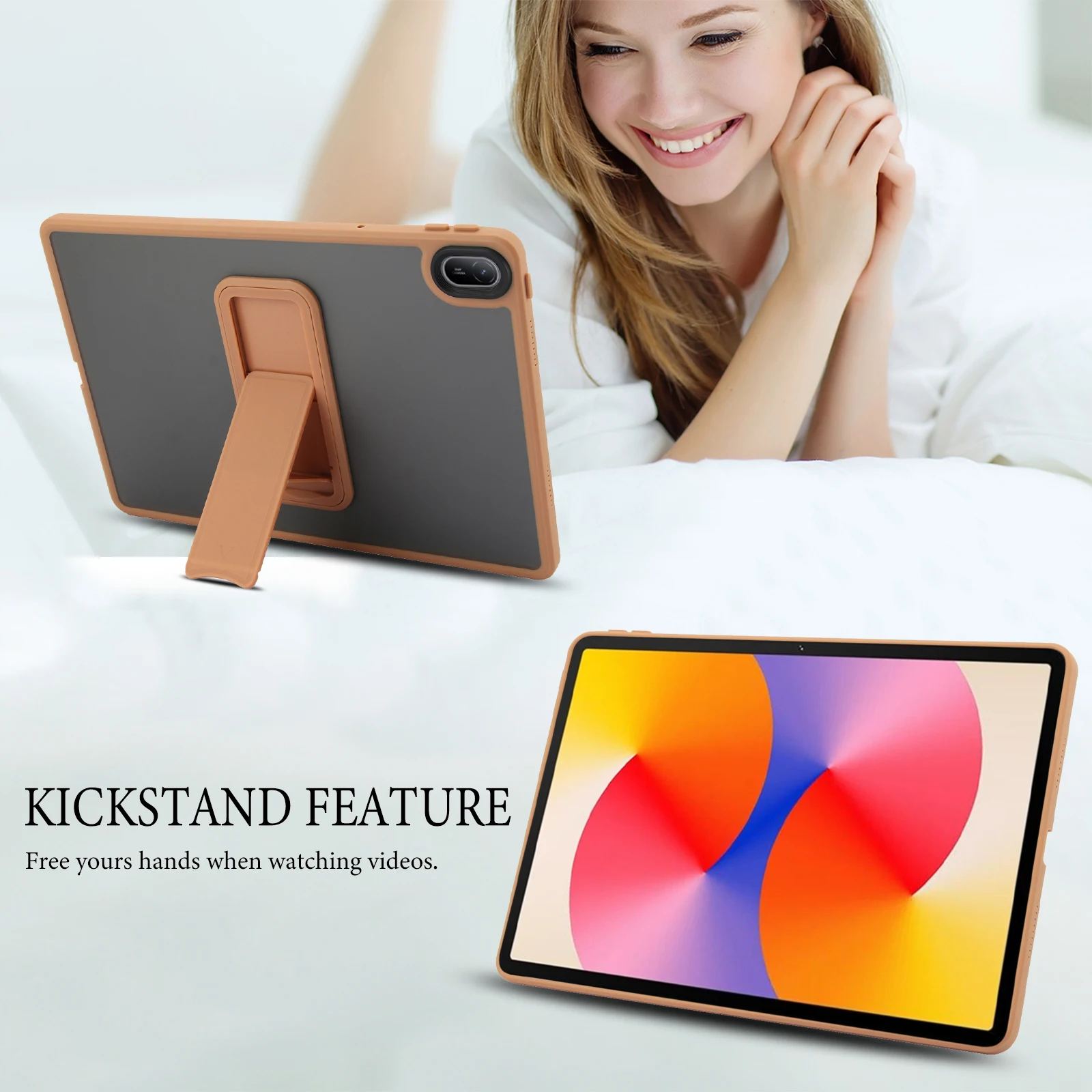 Casing Stand untuk Huawei Matepad 11.5 11.5s SE 11 inci 2024 2025, Casing Tablet Matte dengan Penyangga, Penutup Keras Transparan