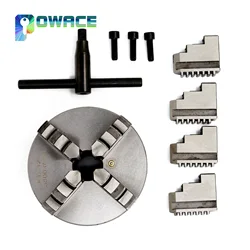 【EU US】3 4 Jaw Manual CNC lathe chuck self-centering K11-125mm Three Four Jaws K12-125mm K11-130mm K12-130mm