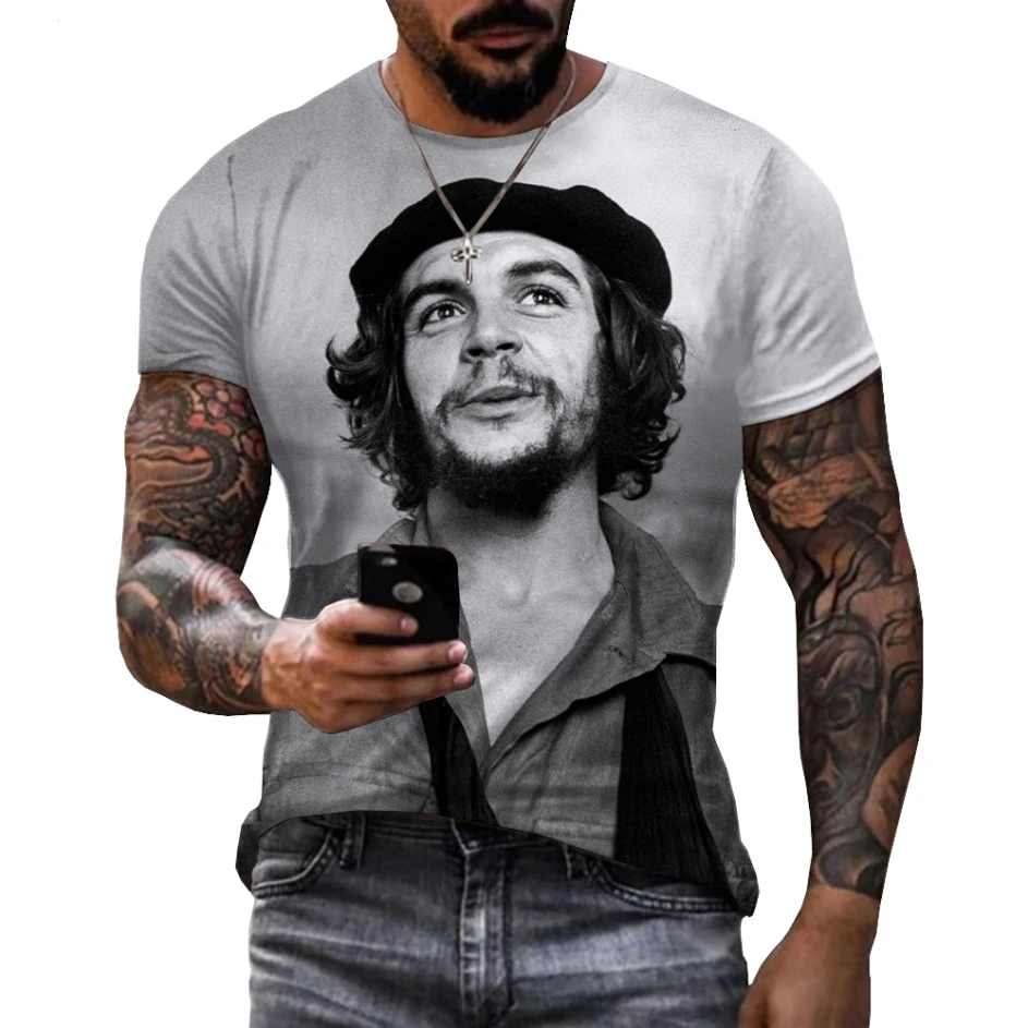 Che Guevara Pattern 3D Print Summer Men\'s O-Neck T-shirts Casual Short Sleeve Oversized Pullover Fashion Tee Tops Men Clothing