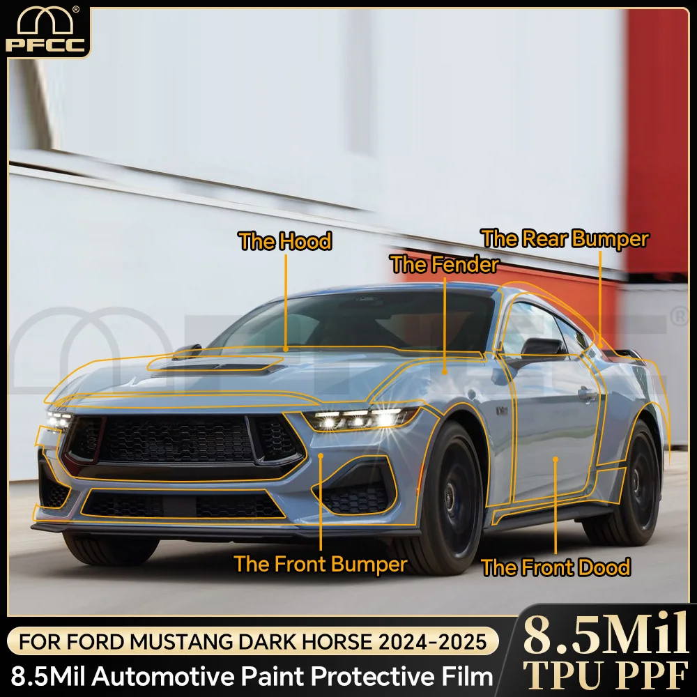 

Car Paint Protection Film Pre Cut TPU PPF Clear Film Body Sticker Bra Kit Styling Decor For Ford Mustang Dark Horse 2024 2025