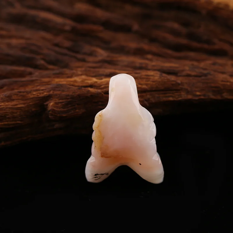 Natural Stone Pink Opal Wolf Head Pendant Bead,Handcarved Animal Pendant DIY Jewelry Necklace Accessories 26x18x11mm 5g