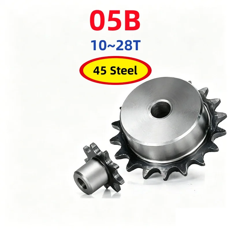 45# Steel 05B Chain Drive Sprocket With Step 10~28 Teeth Pitch 8mm Using For 05B-1 Roller Chain