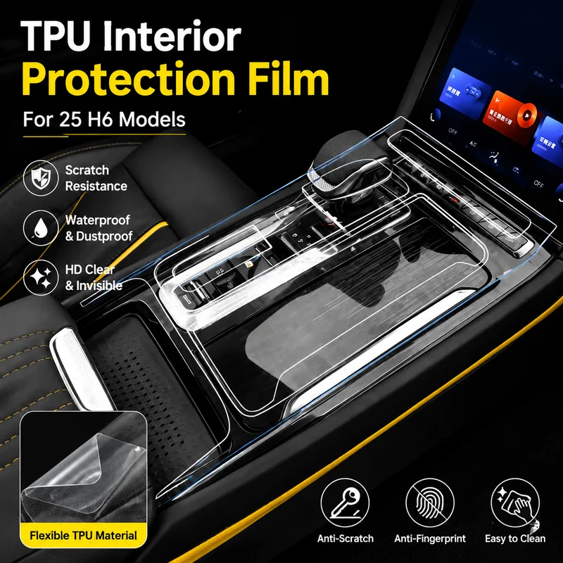 

Interior Protection Film For 25 H6 Models TPU Transparent Center Console Gear Shift Screen Navigation Cover Car Accessories