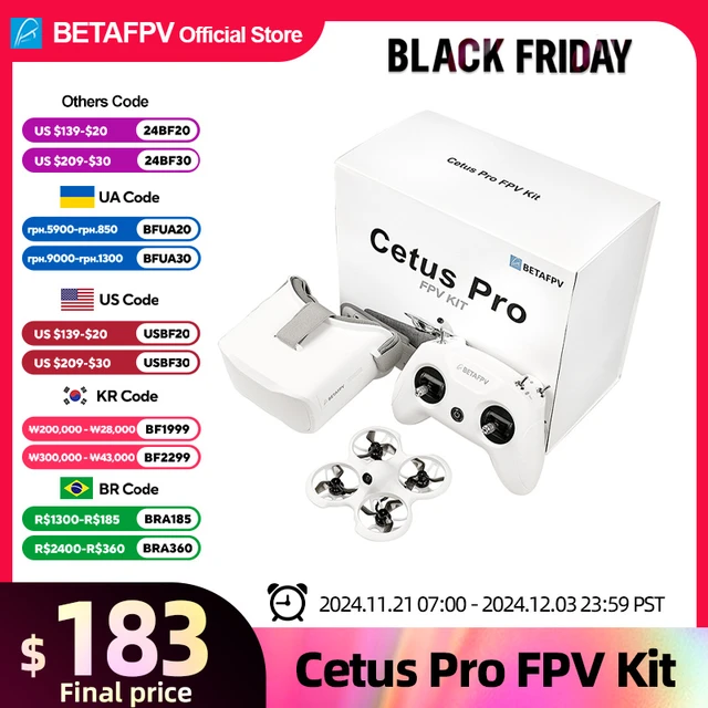 Betafpv Cetus Pro Fpv Drone Kit - Pro Fpv /bnf Vr02 Literadio2 Bt2.0 450mah  1s - Aliexpress