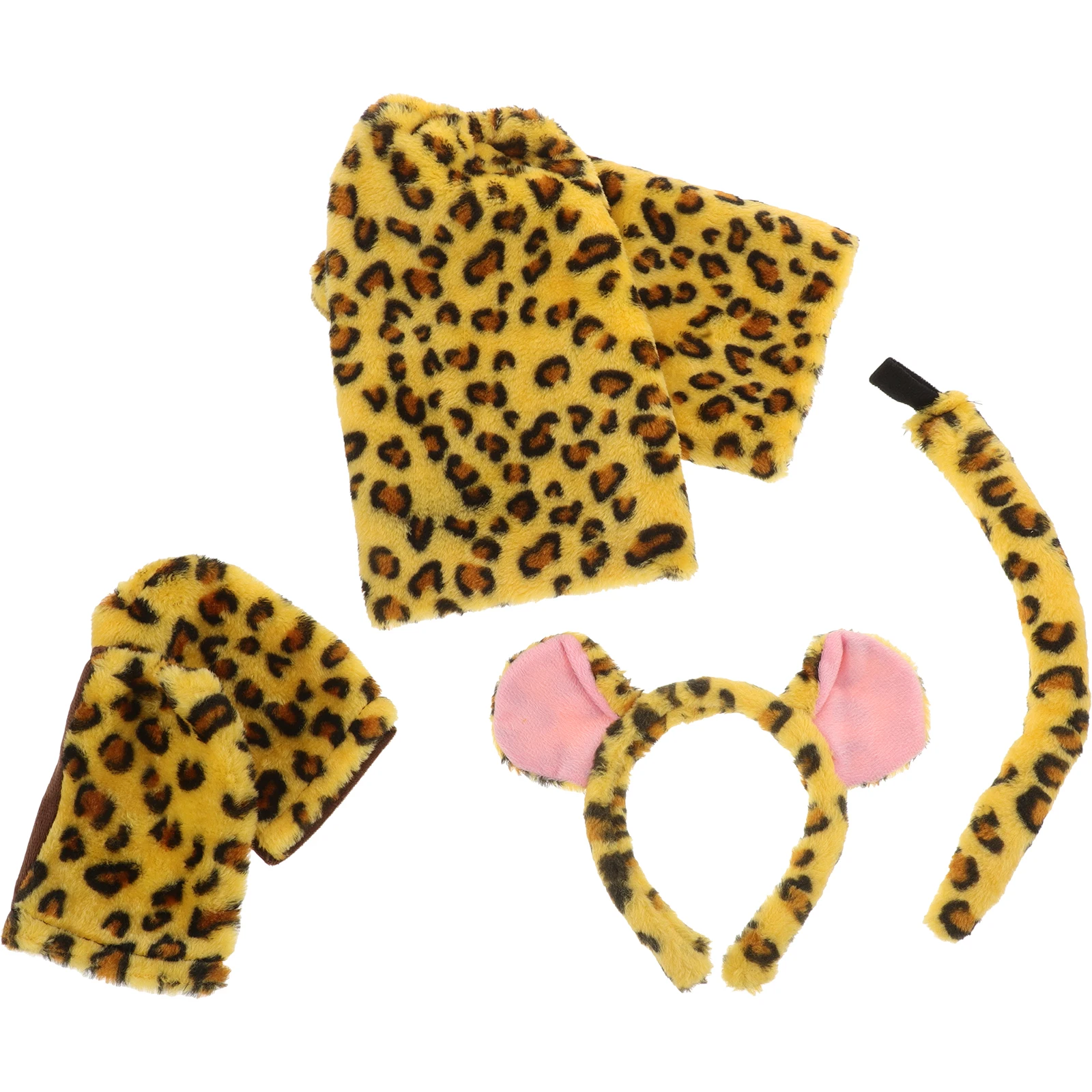 

Cheetah Dress Suit Animal Costume Accessories Cosplay Headband Headpiece Fabric Tail
