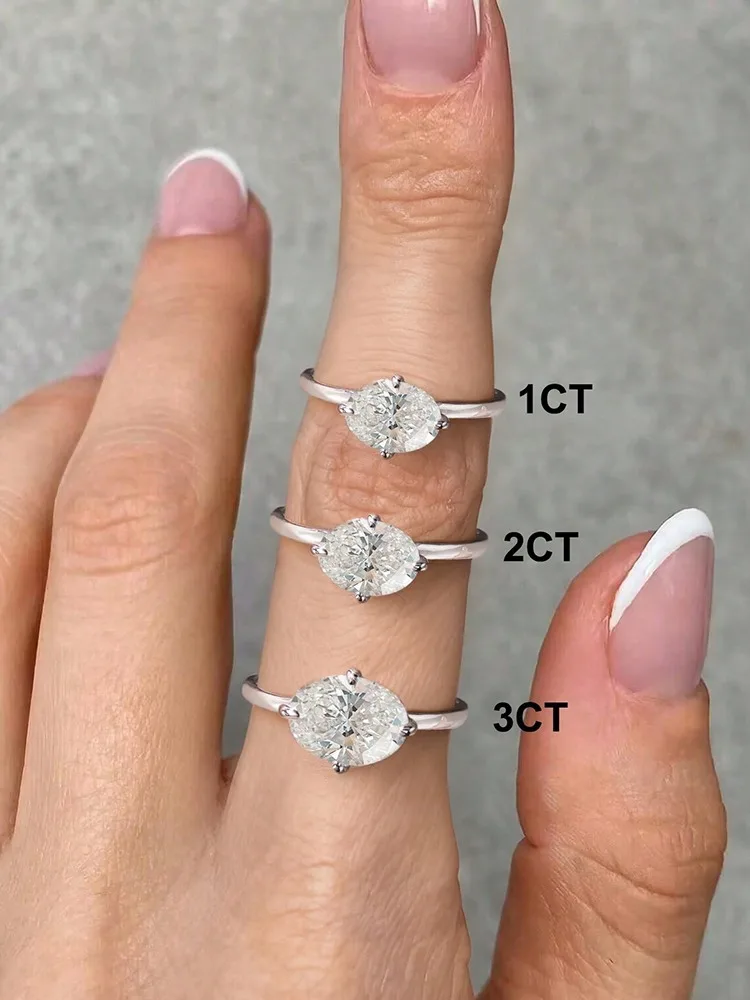 925 Sterling Silber Einfacher Ovaler Zirkon-Ring für Damen Verlobung Hochzeit Jubiläum Mode Hochwertiger Edel-Schmuck – Detail 5