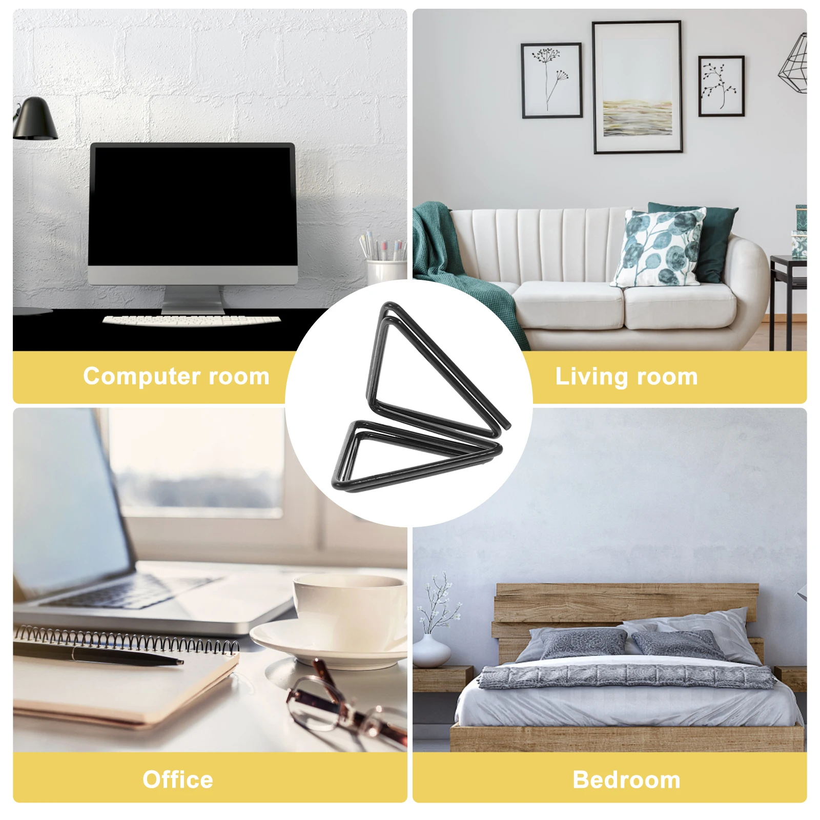 

Cute Triangular Note Holder Wedding Invitation Paper Clips Table Number Planner Gold